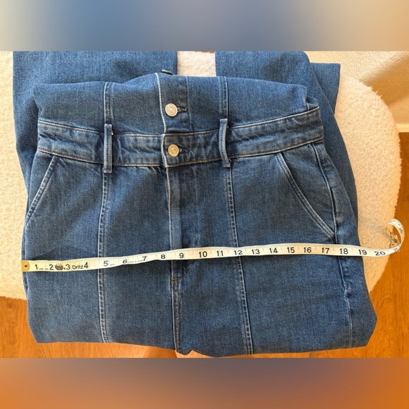 Women’s PAIGE Anessa Seamed Denim Wide Leg Cropped Jumpsuit in Delia - Picture 11 of 13